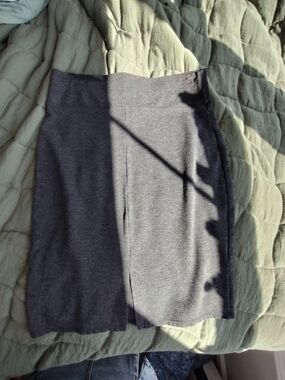Charcoal Gray Knit Pencil Skirt